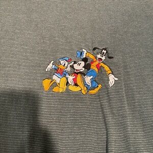 Striped Shirt with Disney Characters Embroidery